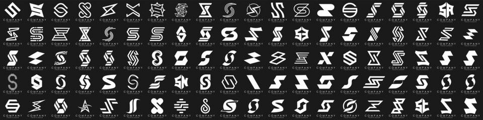 collection abstract letter S logo design. modern logotype S design with white color. vector illustration