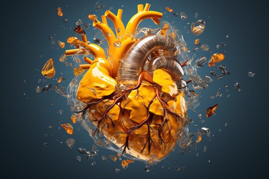 a human heart with broken glass
