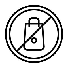 No Plastic Bags Icon