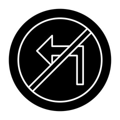 No Turn Left Icon
