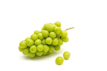 Fresh Green Grape Fruit or White Grape, isolated on white background
