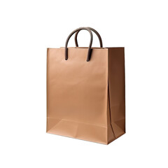 Brown shopping bag on transparent background.