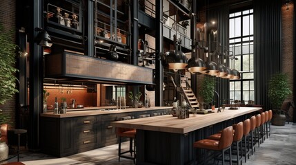 kitchen interior, stylish and modern,