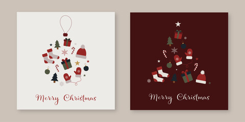 vintage christmas greeting card, christmas banner, merry christmas, happy new year, vector