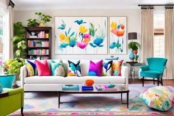 room with flowers