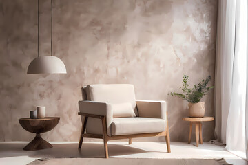 Modern living room with sofa and curtain, Modern interior, Minimalist design