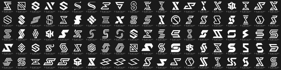 collection abstract letter S logo design. modern logotype S design with white color. vector illustration