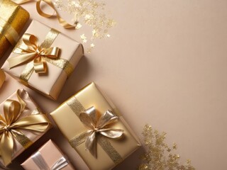 Christmas background with beige paper texture background.