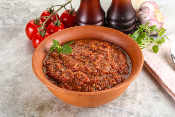 Spanish traditional gazpacho tomato soup