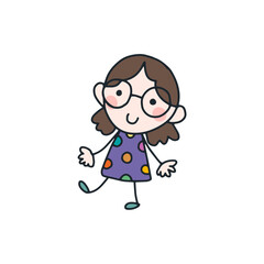 cute poses of cartoon children kid