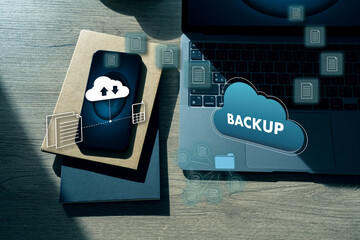 files receiver and computer backup copy Data storage and backup on cloud Networking storage and...