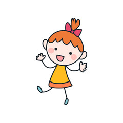 cute poses of cartoon children pose