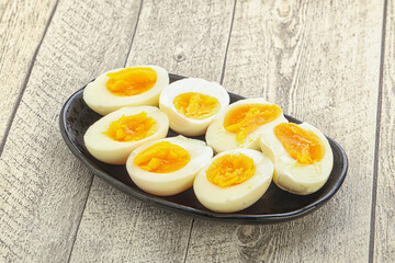 Boiled chicken egg for breakfast