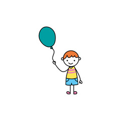 cute poses of cartoon children ballon