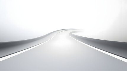 Vector Curved road with white lines isolated on white background. Generative AI.