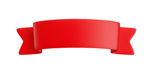 Vector Realistic 3d Red Ribbon isolated on white background. Vintage design element, decorative sticker. Cartoon 3d shiny ribbon for sale banner, advert, game, app