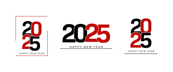 Happy New Year 2025 design brochure design template, card, banner. Vector drawing.