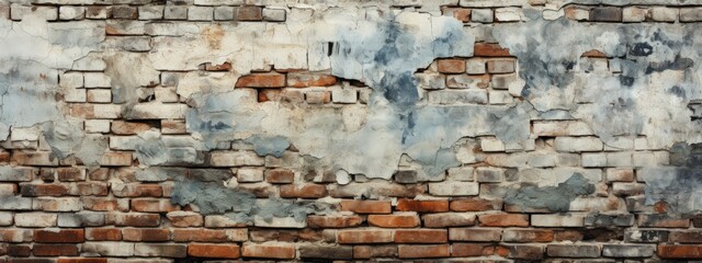Weathered and Worn: Close-Up of an Old Brick Wall