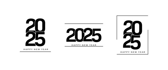 Happy New Year 2025 design brochure design template, card, banner. Vector drawing. - obrazy, fototapety, plakaty