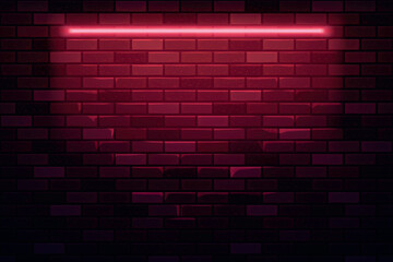 red neon lamp brick wall dark backdrop
