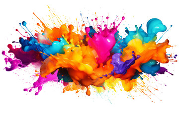 Watercolor Splashes Isolated on Transparent Background. Ai