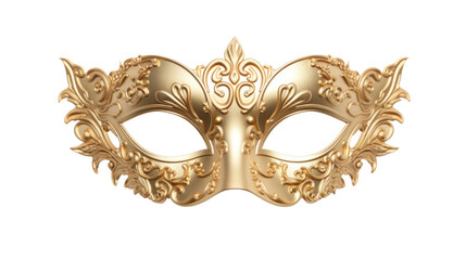 Golden Carnival mask on the transparent background
