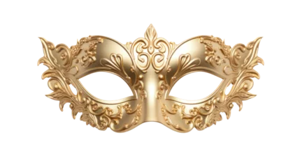 Foto op Canvas Golden Carnival mask on the transparent background © EmmaStock