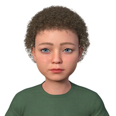 A child's portrait, 3D illustration