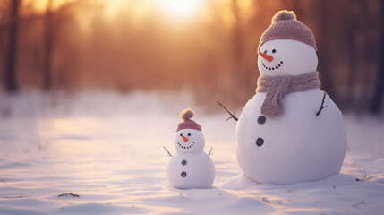 Fototapeta premium snowman in winter