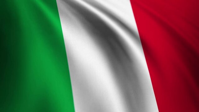 Waving Flag of Italy. Italian people national flag video background. 4K resolution 3840x2160, 60fps
