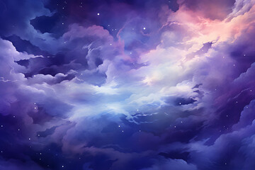 Obraz premium Abstract Wallpaper with Aesthetic Purple Night Sky
