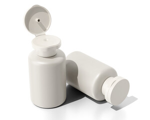 Blank White Soap Dispenser bottle packaging isolated on transparent background, prepared for mockup, 3D render.