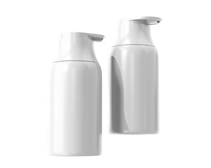 White Plastic Cosmetic Spray Bottle with transparent background.	