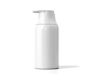 White Plastic Cosmetic Spray Bottle with transparent background.	