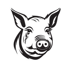 Fototapeta na wymiar Pig in cartoon, doodle style. Isolated 2d vector illustration in logo, icon style, Eps 10. AI Generative