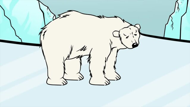 Unhappy Snow Bear 2D Animation