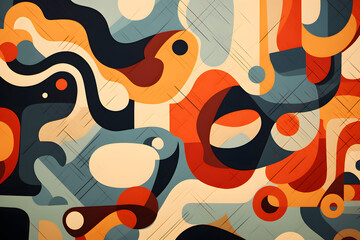 Abstract Wallpaper with Aesthetic Blend of Shapes and Lines