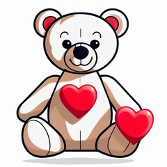 Teddy bear with a heart. Romance of Valentine's Day.