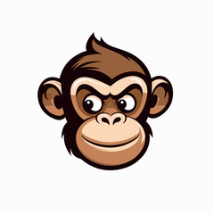 Monkey face in cartoon, doodle style. Isolated 2d vector illustration in logo, icon style, Eps 10. AI Generative