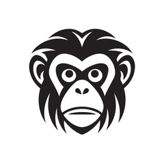 Obraz premium Monkey face in cartoon, doodle style. Isolated 2d vector illustration in logo, icon style, Eps 10. AI Generative