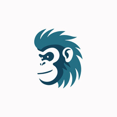 Monkey face in cartoon, doodle style. Isolated 2d vector illustration in logo, icon style, Eps 10. AI Generative