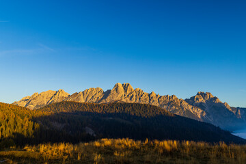 Obraz premium Landscape near Sella di Razzo and Sella di Rioda pass, Carnic Alps, Friuli-Venezia Giulia, Italy