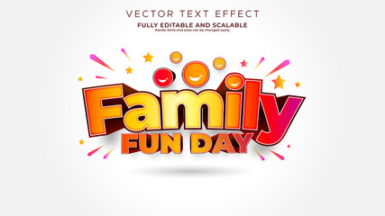 Family day concept. Happy funny and colorful family day logo design - obrazy, fototapety, plakaty