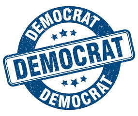 Fototapeta premium democrat stamp. democrat label. round grunge sign