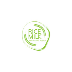Logo template. rice milk illustration.