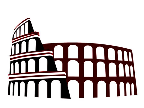 Colosseum Rome Italy Vector Illustration