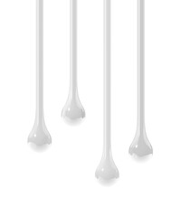 White ink drops on transparent background