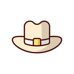 Hat icon isolate white background vector stock illustration.