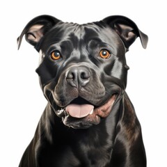 Naklejka premium Staffordshire_Bull_Terrier_dog_photorealism_style on white background