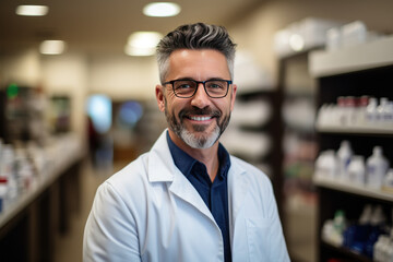 Fototapeta premium Pharmacist at the pharmacy.